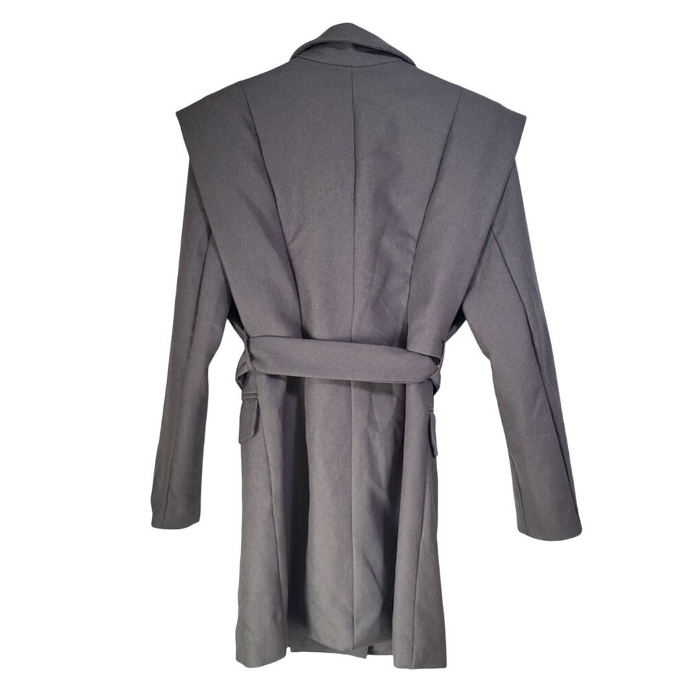 SHEIN Women's SZ 2 Belted Blazer Dress Gray - Picture 2 of 12